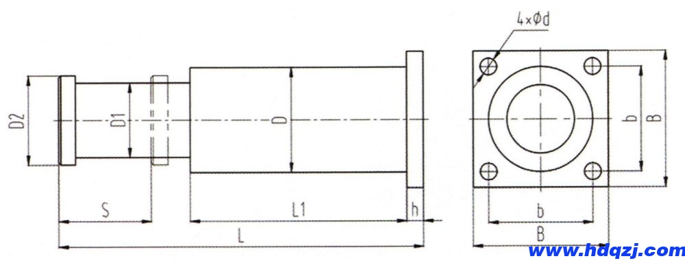 ZLF復(fù)合型緩沖器外形尺寸圖