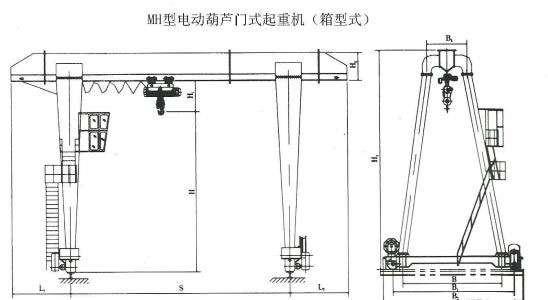 廂型單梁龍門吊結(jié)構(gòu)圖