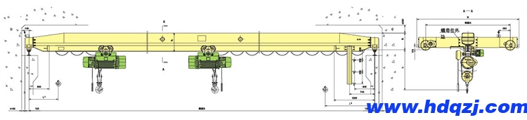 LDE型電動(dòng)單梁起重機(jī)結(jié)構(gòu)圖