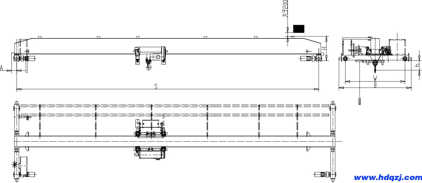 歐式單梁起重機(jī)結(jié)構(gòu)圖