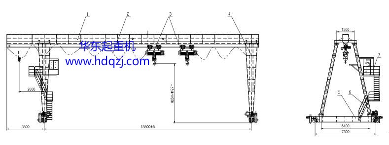 MHE型電動(dòng)葫蘆門式起重機(jī)圖紙